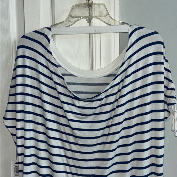 Tribal Jeans Blue and White Striped Dress Size M NWt - Picture 4 of 8